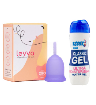 پک ژل روان کننده مدل Classic ناچ کدکس و کاپ قاعدگی سایز متوسط رنگ بنفش لیوا فارما
