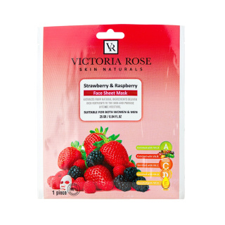 ماسک ورقه ای صورت ویکتوریا رز مدل Strawberry And Raspberry وزن 25 گرم بسته 10 عددی - 01