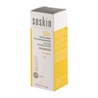 کرم ضد آفتاب رنگی با SPF50 مناسب پوست معمولی حجم 50 میلی لیتر ساسکین - 01