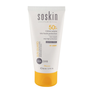 کرم ضد آفتاب رنگی با SPF50 مناسب پوست معمولی حجم 50 میلی لیتر ساسکین