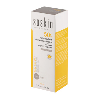 کرم ضدآفتاب بی رنگ با SPF50 مناسب پوست مختلط و چرب حجم 50 میلی لیتر ساسکین - 01
