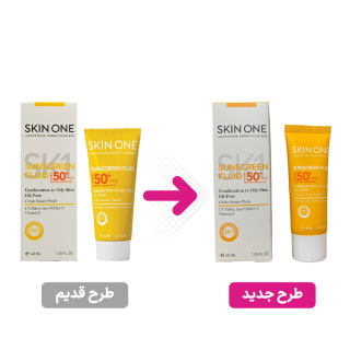 ضد آفتاب +SPF50 بی رنگ فاقد چربی مناسب پوست مختلط تا چرب 40میل اسکین وان - 02