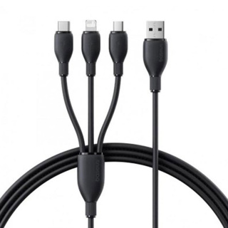 کابل شارژ سریع USB-A به Micro USB و Lightning و USB-C بیسوس مدل Ultra Fast با توان خروجی 3.5 آمپر و طول 1.3 متر