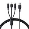 کابل شارژ سریع USB-A به Micro USB و Lightning و USB-C مدل Ultra Fast با توان خروجی 3.5 آمپر و طول 1.3 متر بیسوس
