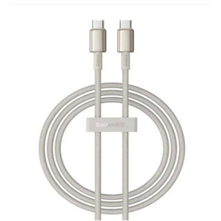 کابل شارژ سریع USB-C به USB-C بیسوس مدل Tungsten Gold با توان 100 وات و طول 1 متر