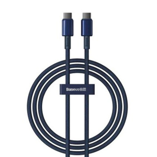 کابل شارژ سریع USB-C به USB-C بیسوس مدل Tungsten Gold با توان 100 وات و طول 1 متر - 01