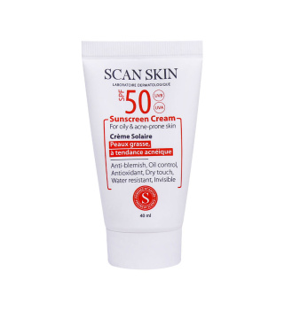 کرم ضد آفتاب اسکن اسکین مخصوص پوست چرب دارای Spf50 حجم 40 میلی لیتر