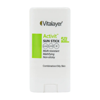 ضد آفتاب استیکی مدل Activit با SPF50 مناسب پوست چرب و مختلط وزن 15 گرم ویتالیر