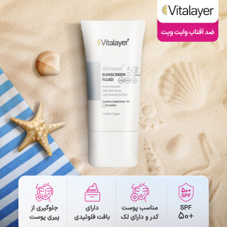فلوئید ضد آفتاب وایت ویت بی رنگ مناسب پوست تیره و لک دار حجم 50 میل ویتالیر - 03