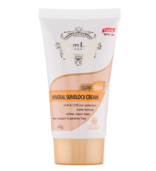 کرم ضد آفتاب حاوی مواد معدنی SPF50 حجم 40میل هپی لیدی