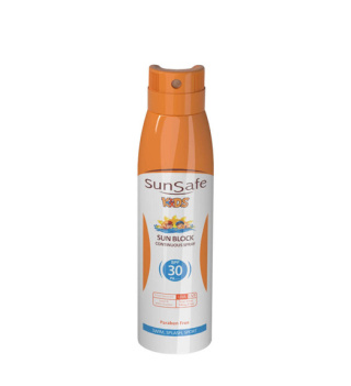 اسپری ضد آفتاب بی رنگ سان سیف با SPF30 مناسب کودک حجم 150 میلی لیتر