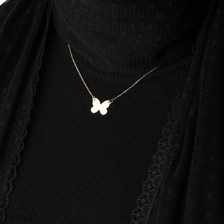 گردنبند طلا 18 عیار زنانه با زنجیر حلقه ای (فلامینگو) مدل MM2178 - 04