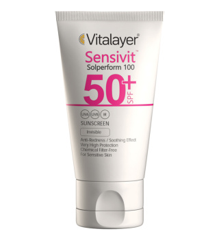 کرم ضد آفتاب بی رنگ ویتالیر مدل Sensivit با SPF50 مناسب پوست حساس حجم 40 میلی لیتر