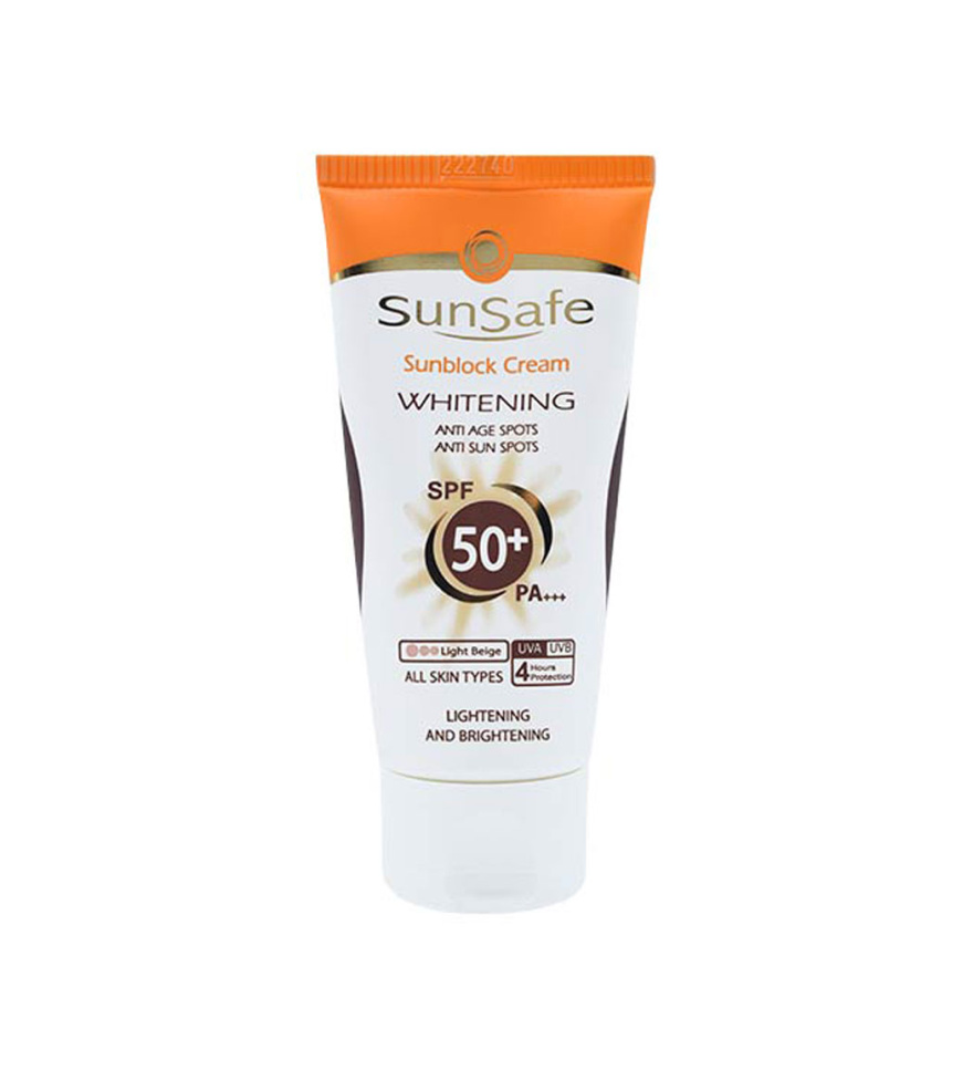 کرم ضد آفتاب رنگی و روشن کننده  پوست spf50 سان سیف