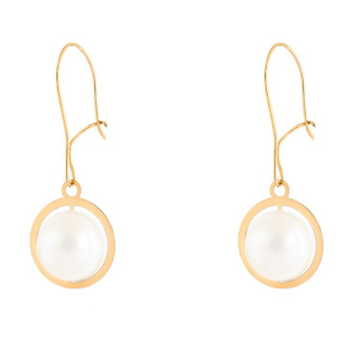 گوشواره طلا 18 عیار مدل مروارید کد E1702