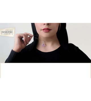 آویز گردن نقره سواروسکی المنتز طرح کریستال چند وجهی - 01