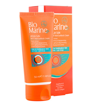 ضد آفتاب بژ روشن ضدچروک پوست چرب و مختلط SPF50 حجم 50میل بایو مارین - 02