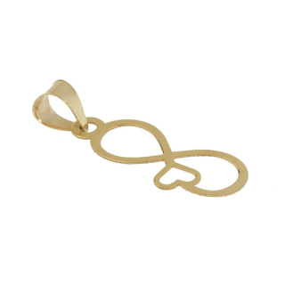 نیم ست طلا کم اجرت 18 عیار زنانه مدل بینهایت و قلب کد KMS0180 - 01