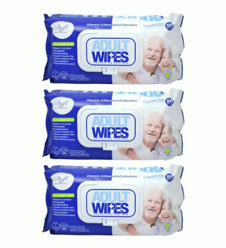 دستمال مرطوب مدل Adult Wipes بسته 3 عددی دافی