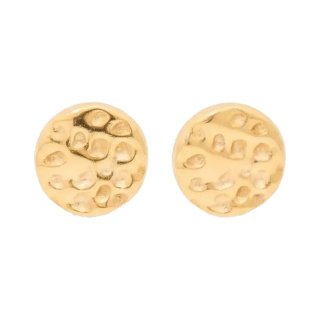 گوشواره طلا 18 عیار مدل دایره خال خالی ایلونا گالری