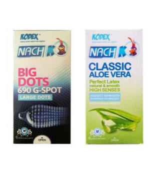 کاندوم مدل Big Dots بسته 12 عددی به همراه کاندوم مدل Classic Aloe Vera بسته 12 عددی ناچ کدکس