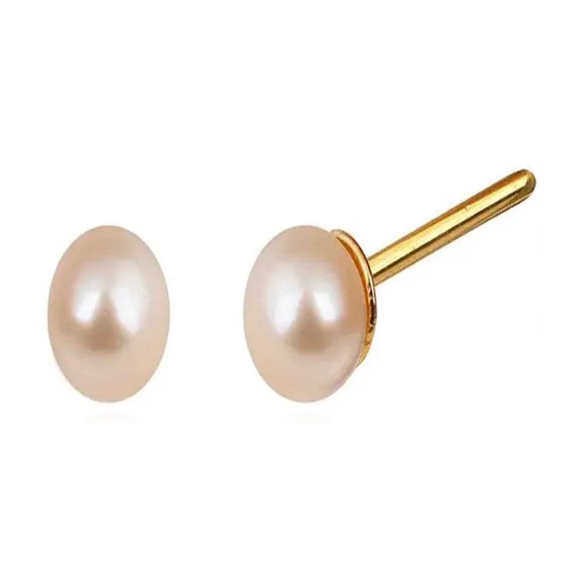 گوشواره طلا 18 عیار زنانه طرح تک مروارید مدل ESG 31