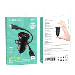 شارژر فندکی 18 وات بروفون مدل BZ18 با کابل میکرو - 04