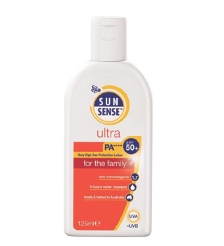 کرم ضد آفتاب بی رنگ سان سنس ایگو مدل Ultra با SPF50 مناسب انواع پوست حجم 125 میلی گرم