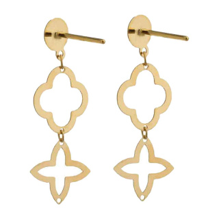 گوشواره طلا 18 عیار زنانه مدل ME1010 طرح ونکلیف مهر گالری - 01