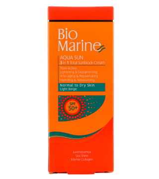 ضد آفتاب بژ روشن ضد چروک پوست معمولی و خشک SPF50 حجم 50میل بایو مارین - 03