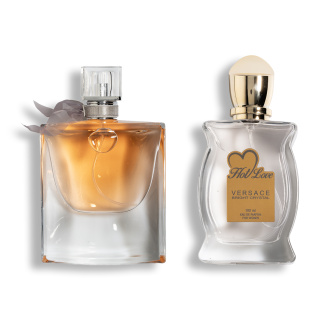 پک 2 عددی ادو پرفیوم زنانه مدل La Vie Est Belle حجم 75 میلی لیتر و Versace Bright Crystal حجم 100 میلی لیتر هات لاو