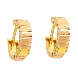 گوشواره طلا 18 عیار مدل حلقه ای تراش x ایلونا گالری