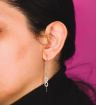 گوشواره بخیه نقره ای مدل بی نهایت کد ANM52 دلربا