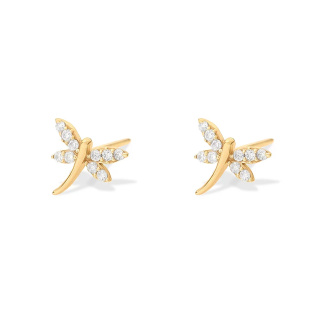 گوشواره طلا 18 عیار مدل میخی سنجاقک