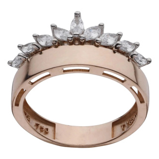 حلقه طلا 18 عیار زنانه مدل MR138103 طرح تاج مهر گالری