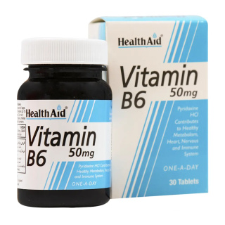 قرص ویتامین ب6 50 میلی گرم بسته 30 عددی هلث اید - 01