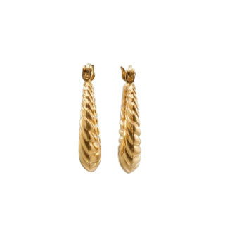 گوشواره حلقه ای طلا 18 عیار زنانه مدل ME1269 کروسان مهر گالری - 01