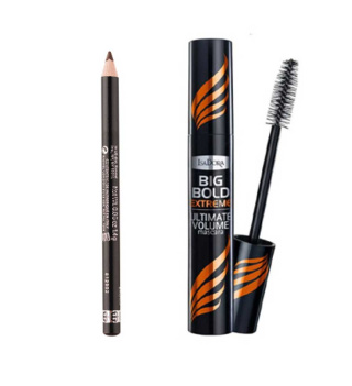 پک مداد ابرو حرفه ای مدل 001 Dark Brown ریمل لاندن و ریمل حجم دهنده Big Bold Extreme ایزادورا