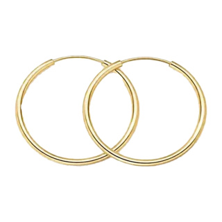 گوشواره حلقه ای طلا 18 عیار مدل مینیمال ساده سپینود گالری