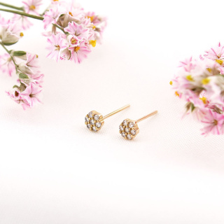 گوشواره طلا 18 عیار مدل فلاور - 01