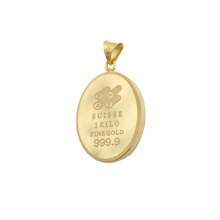 آویز گردنبند طلا 18 عیار زنانه طرح MM1933 - 3 شمش سوئیس مهر گالری - 02