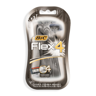 خودتراش چهار تیغه مدل Flex4 بلیستر 3 عددی بیک