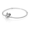 دستبند نقره مدل دقایق مینی موس نگین دار نقره ای دیزنی سایز 19 پاندورا
