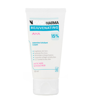 کرم جوان کننده AHA 15% نووفارما حجم 50میل مای فارما