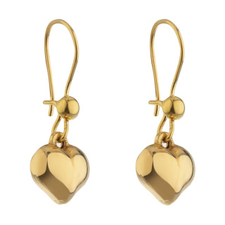 گوشواره طلا 18 عیار زنانه مدل ME1068 طرح قلب 3 بعدی