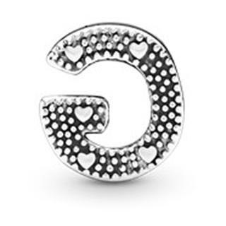 چارم آویز نقره مدل مهره ای حرف G پاندورا - 01