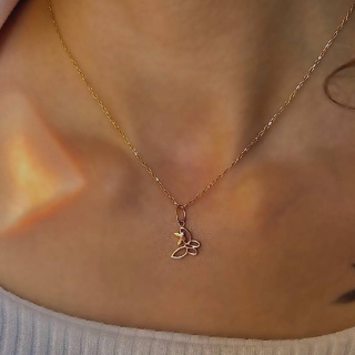 مینی پلاک طلا 18 عیار مدل پروانه کد N3336 میوگلد - 01