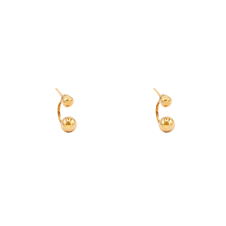 گوشواره طلا 18 عیار مدل دوبل گوی - 01
