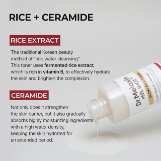 تونر روشن کننده و لایه بردار برنج مدل Glow White Rice مناسب انواع پوست حجم 200 میلی لیتر دکتر ملاکسین - 04