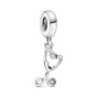 چارم آویز نقره مدل آویز گوشی پزشکی قلبی